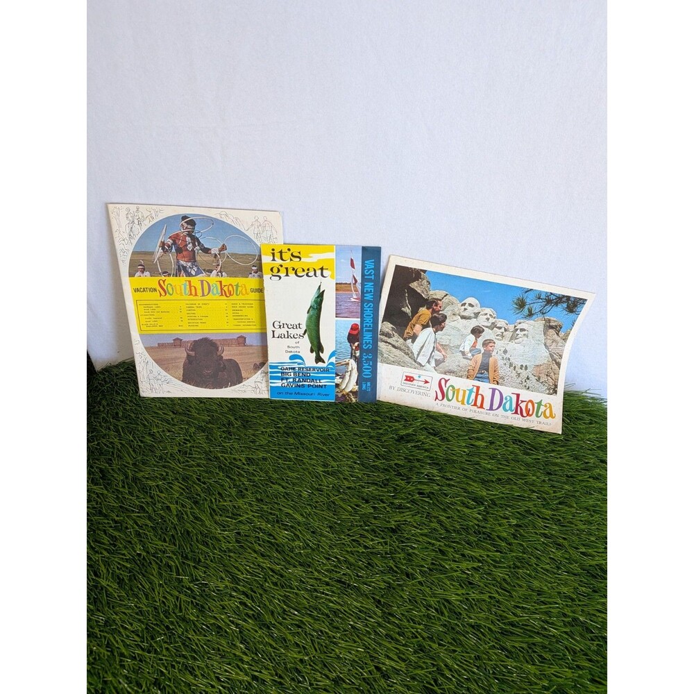 Vintage South Dakota Tourism Brochure Lot Mount Rushmore Great Lakes 1960s 70s
